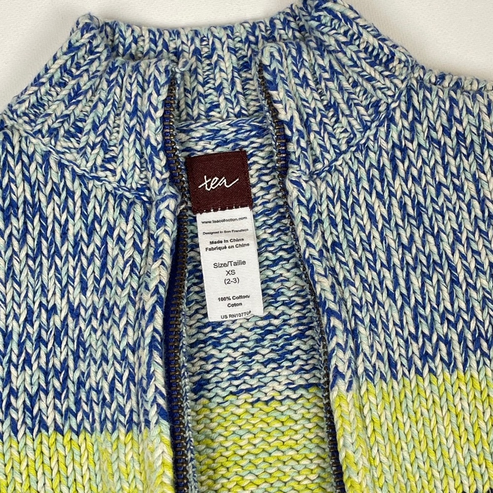 Tea Collection Multicolored Striped Sweater Cardigan Toddler Size XS (2-3) - Picture 5 of 8